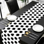 nappe table carreaux noir blanc motif festives polyestre rouge variées festive