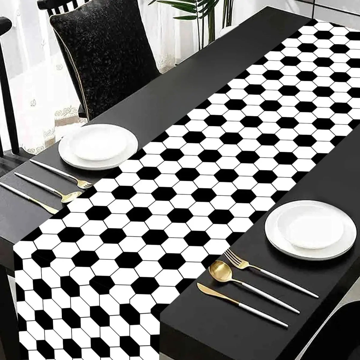 nappe table carreaux noir blanc motif festives polyestre rouge variées festive
