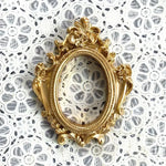 cadre photo rétro or relief floral baroque vintage shabby chic angel figurine round rectangular