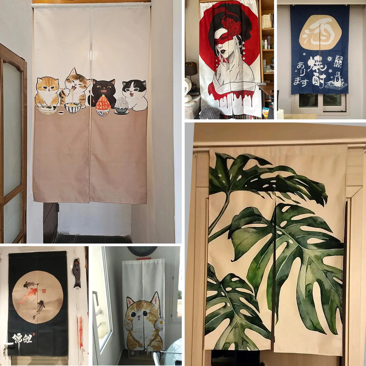 rideau porte personnalisable imprimé motifs animaux moderne opacité maison lin