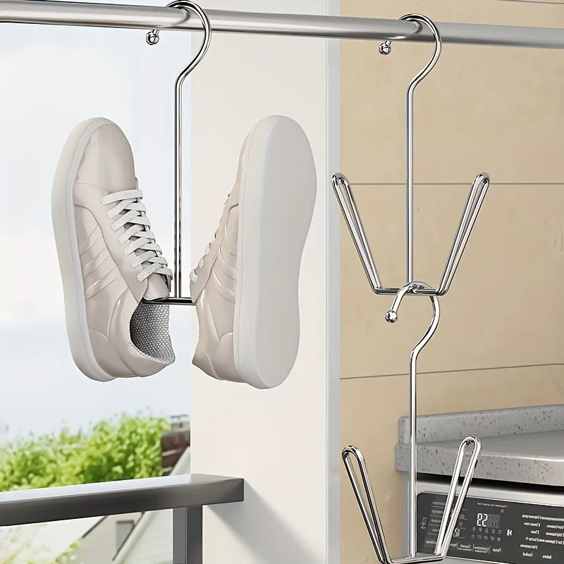 porte souliers argenté moderne réutilisable acier inoxydable fixations multifonctionnel organisateur salle bain entrée balcon
