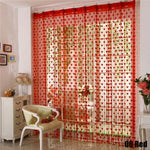 rideau chaine coeurs tissu translucide couleurs rouge beige moderne decoratif chambre coucher