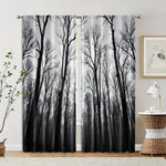 rideau noir forêt moderne polyester 75x166 105x230 130x210 deux pièces