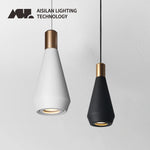 lampe suspendue moderne conique noire dorée ampoule gu10 câble noir étude chambre coucher