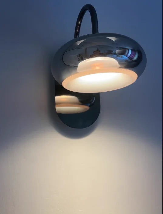 applique murale moderne minimaliste argentée fixée mur lumière blanche chaude verre doré