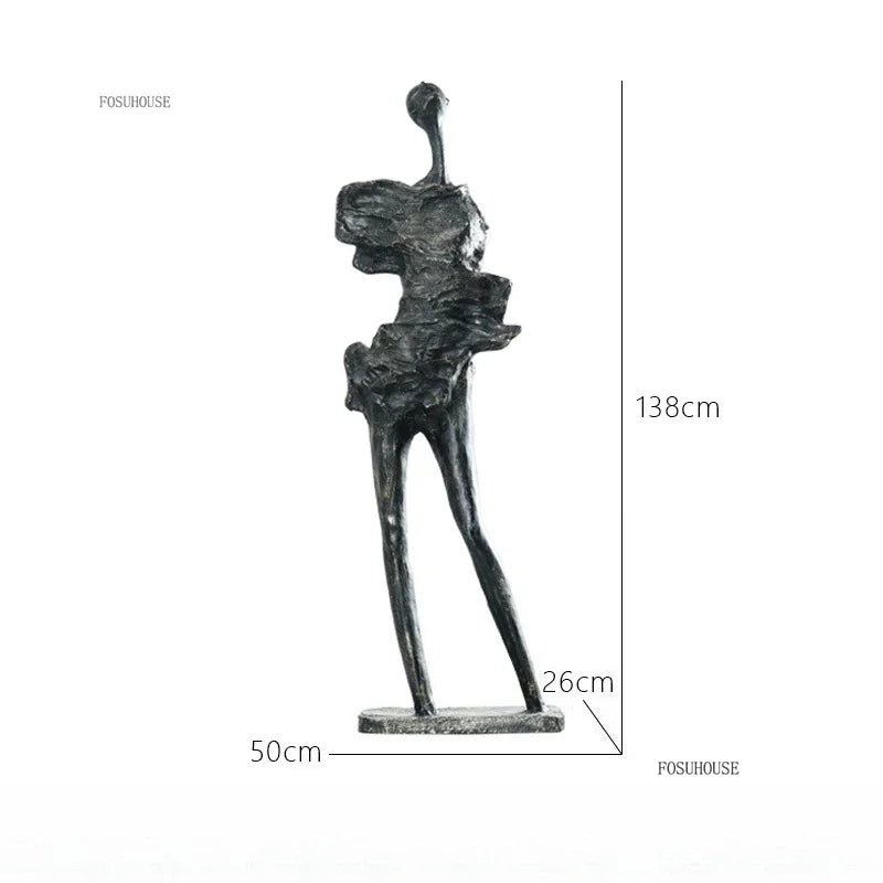 sculptures humaines modernes texture rugueuse noir gris beigeclair abstrait minimalisteDecorationIntérieureSculptureFigurinesHumainesStylisées