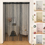 rideau porte transparent franges decoratif or violet rose moderne chambre