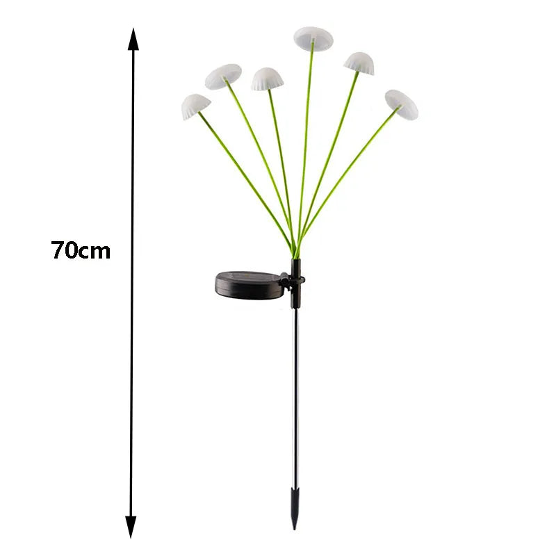 lumière solaire champignon multicolore semi transparent moderne patio jardin led piquet fixéextérieur ambiance