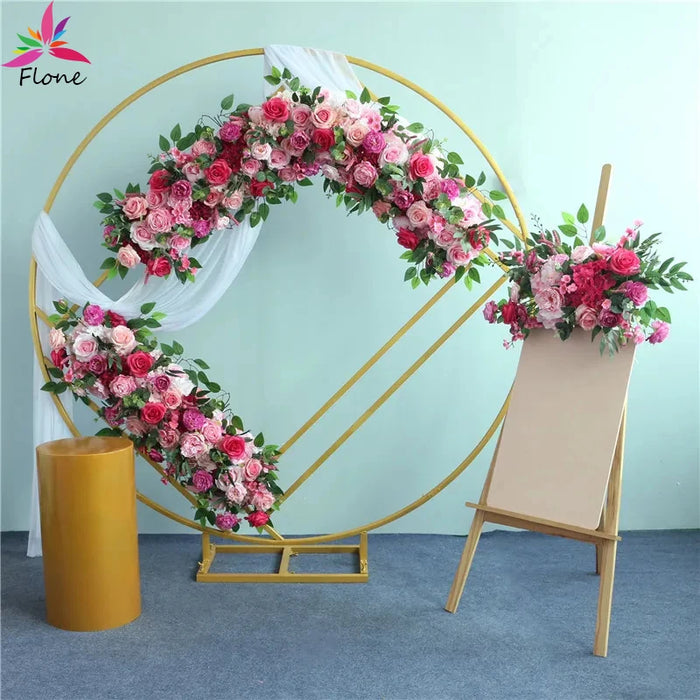 Guirlande de fleurs artificielles en soie rouge pour chemin de table