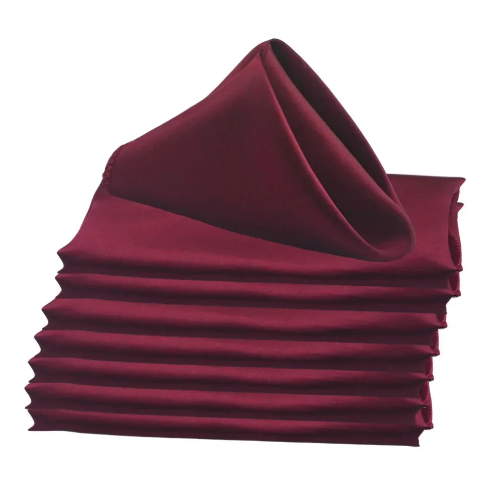 serviettes table satin carrées mariage décoration fête couleur unie classique