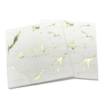 serviettes jetables festives eid mubarak motifs fleurs textes doré blanc İslam