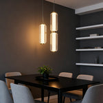 suspension pendentif verre blanc contemporain 6000k 90260v opaque moderne chambre salon