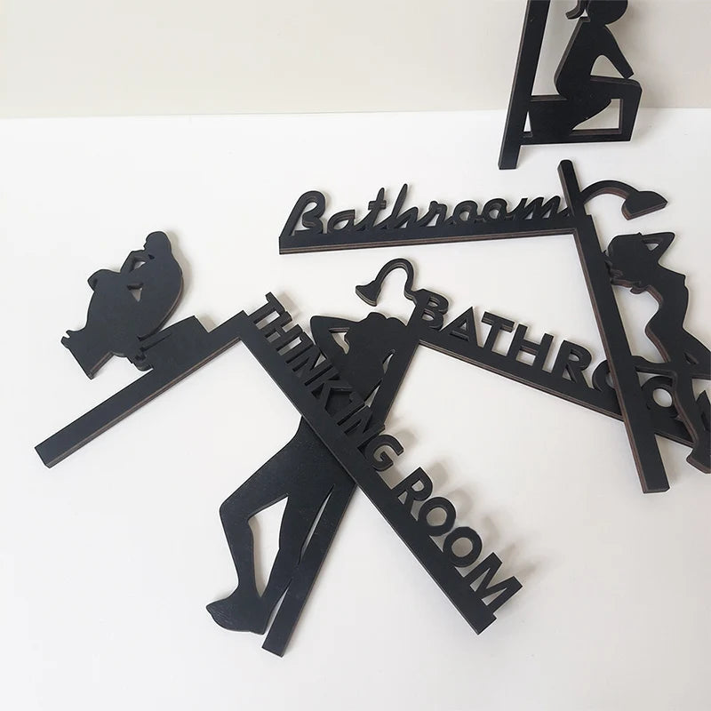 décoration murale moderne plaque noire silhouettes humaines adhésive minimaliste 24cm 18cm chambre salon