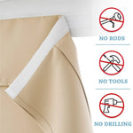 rideaux porte beige tissu texturé nouable adhésif décoration isolation thermique machine lavable