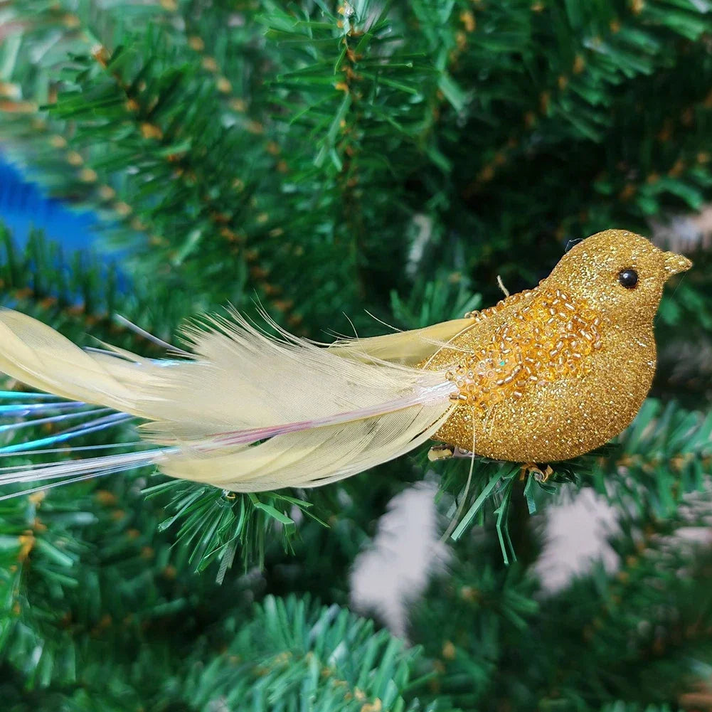 oiseaux décoratifs artificiels plumes colorées ornements maison jardin festive