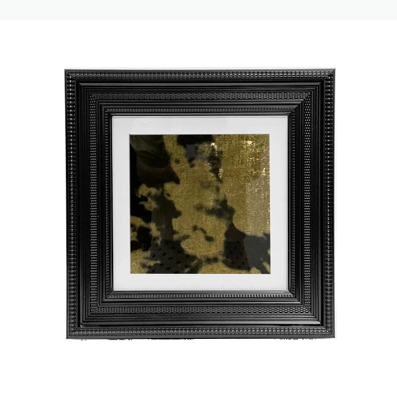 tableau moderne abstrait noir beige gris blanc marbré taches cadre toile salon décoration