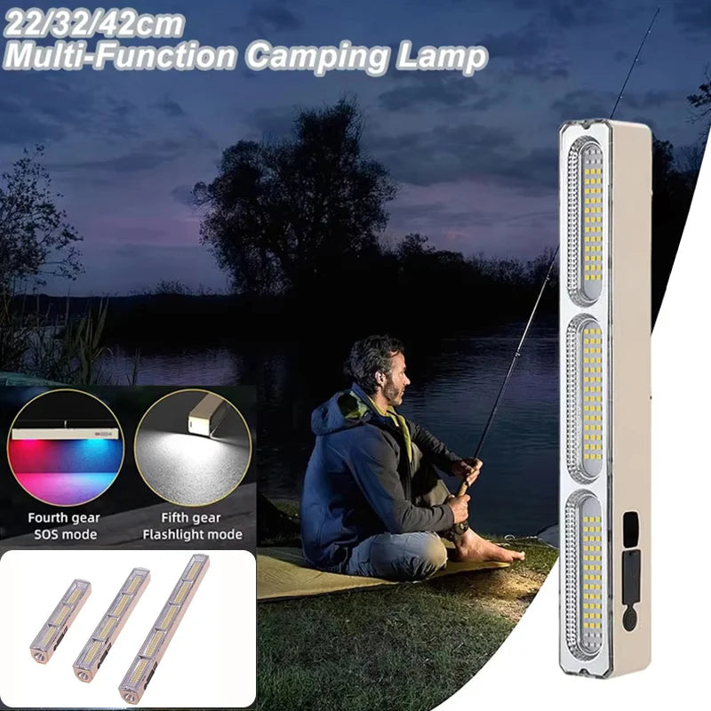 lampe camping rechargeable haute luminosité 22 32 42cm tube led moderne beige sans fixation