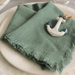 serviettes carrées tissu lin texturé rose lilas gris beige blanc ciel vert bordeaux rustic