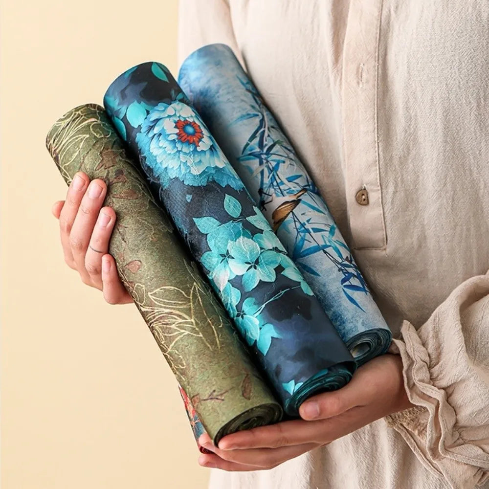 longue nappe fleurie double face impermeable table mariage thème asiatique decorative vert rouge bleu