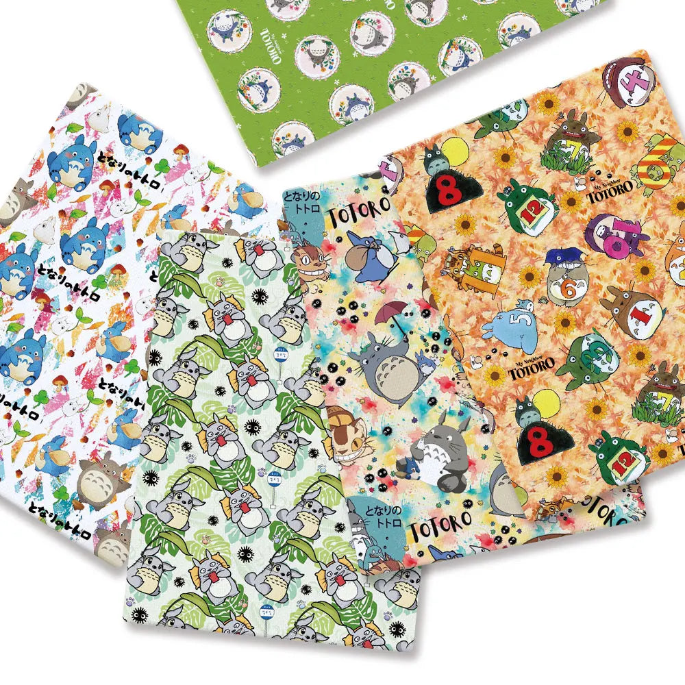 serviettes dessins animés totoro multicolores polyester coton patchwork enfant poupée rideau maison