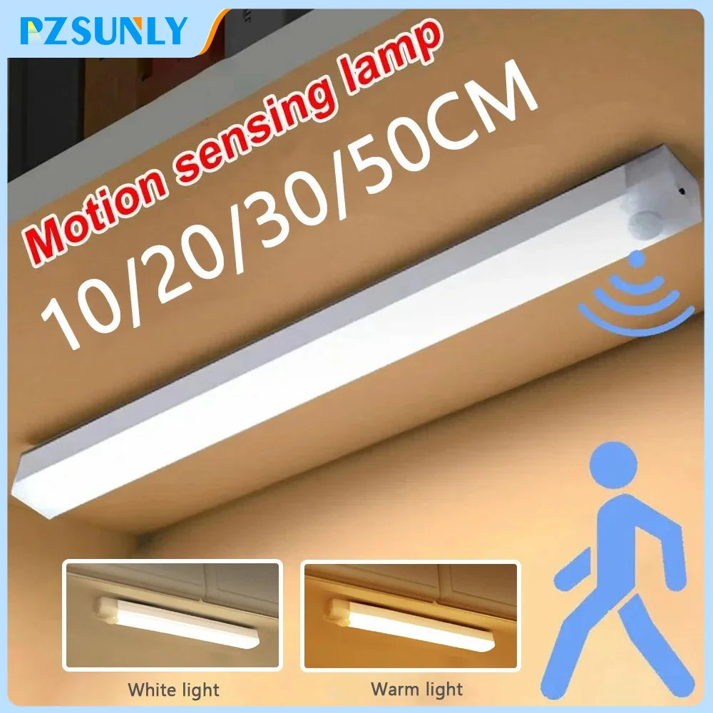lampe led veilleuse détecteur mouvement blanc blanc chaud adhésif 3m moderne minimaliste chambre cuisine