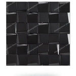 carreaux muraux adhésifs or moderne élégants carrés brillants 29.3cm 29.3cm noir argent