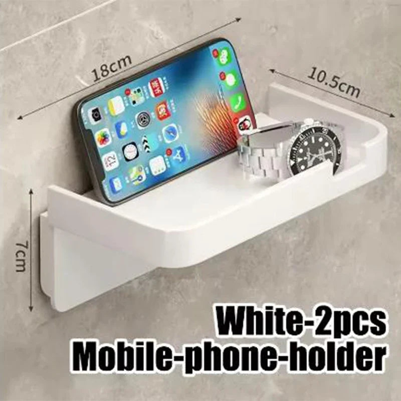 porte serviettes mural support téléphone montre parfum moderne vis gris métallisé mat respectueux environnement