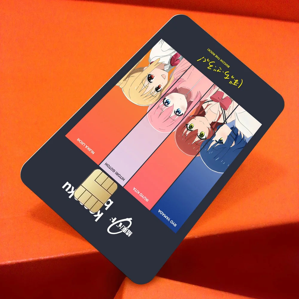carte sim personnalisée bocchi the rock dessin animé pop art hitori gotoh waterproof réutilisable
