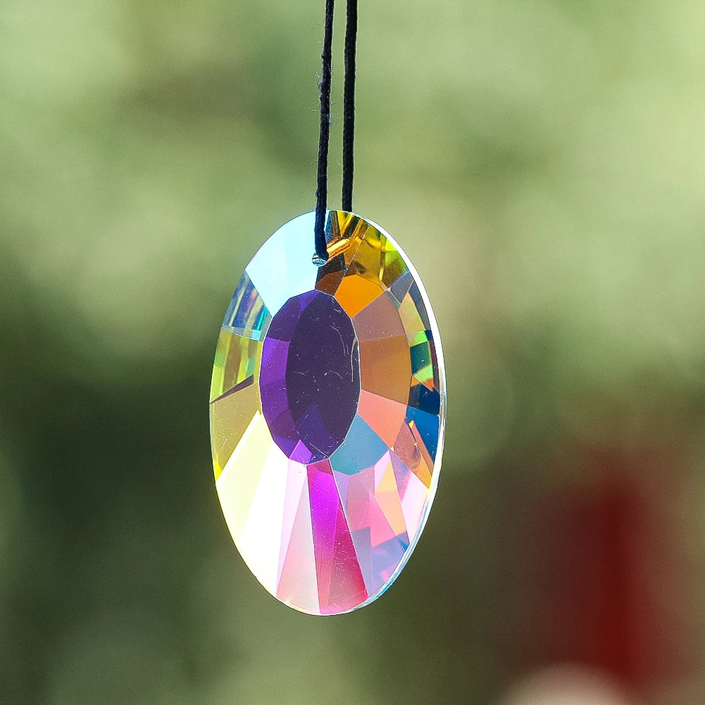 pendentif cristal multicolore facetté brillant décoration murale scintillante chambre violet rose jaune vert bleu