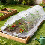 structures tunnel jardin mini serres arcs vert revêtement transparent clips fixation légumes protection cultures