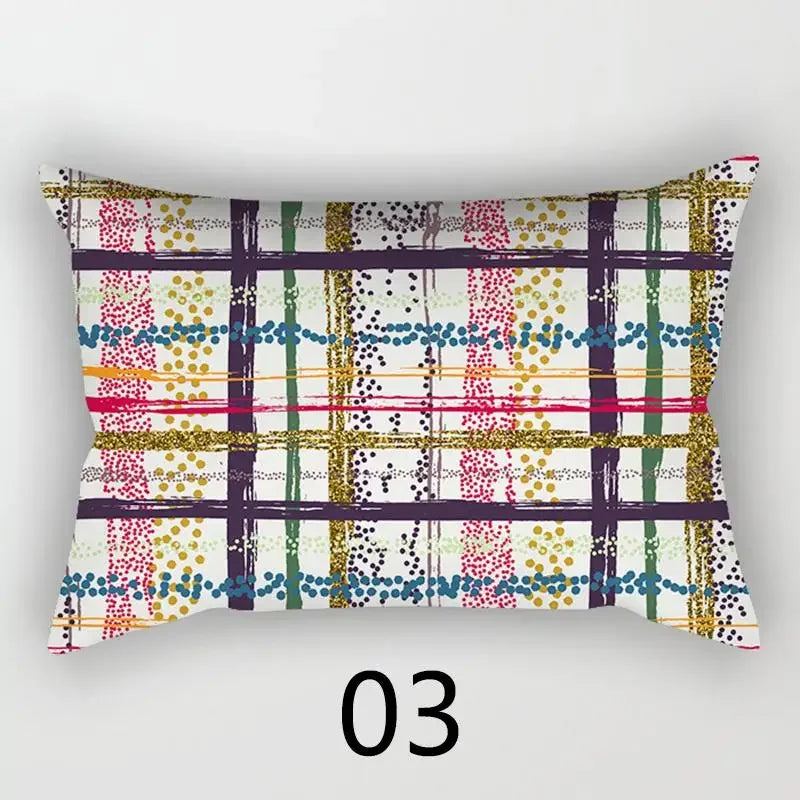 taie d'oreiller rectangulaire 30x50cm housse coussin décoration moderne motif abstrait coton polyester