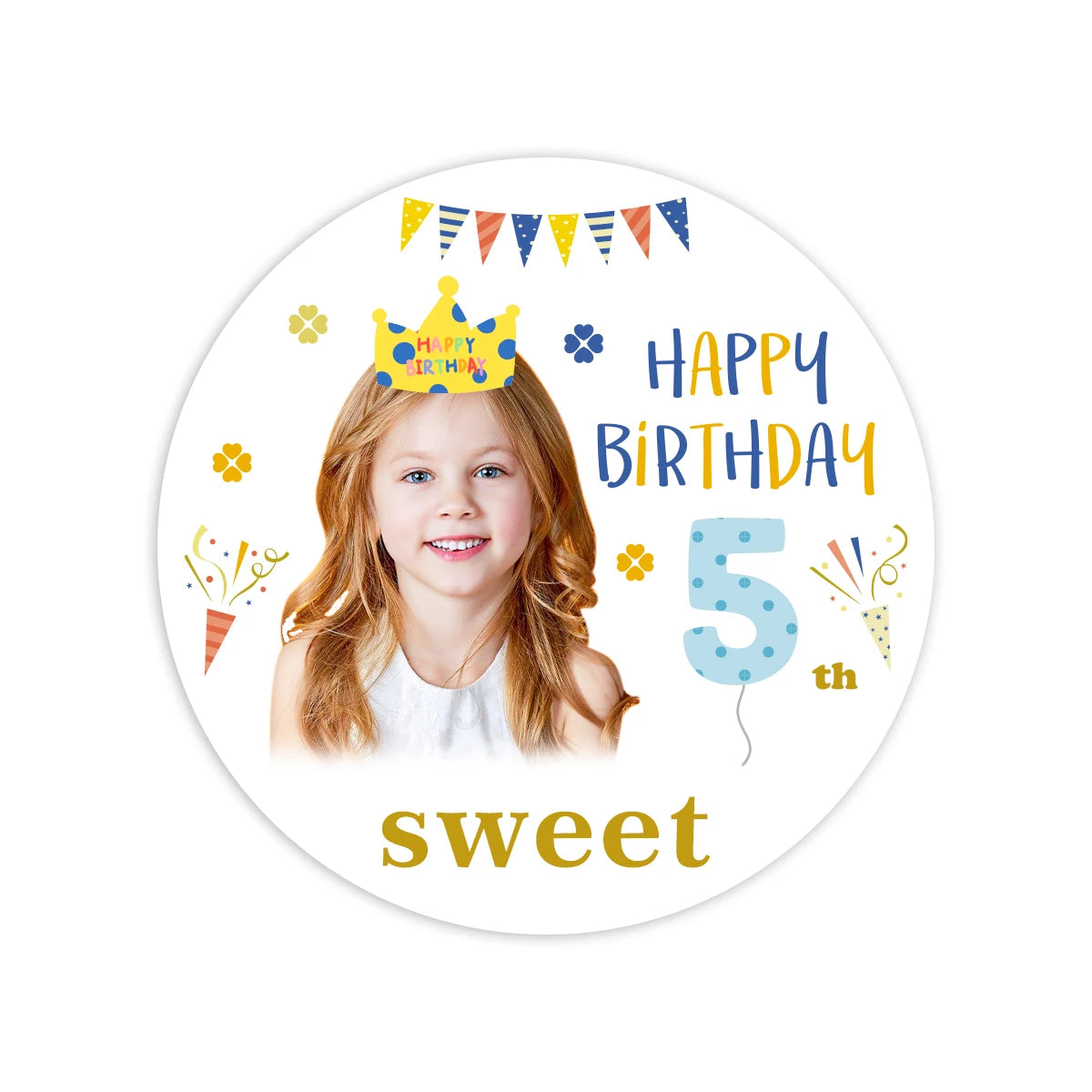 sticker personnalisable anniversaire enfant happy birthday sweet décoratif festif adhésif