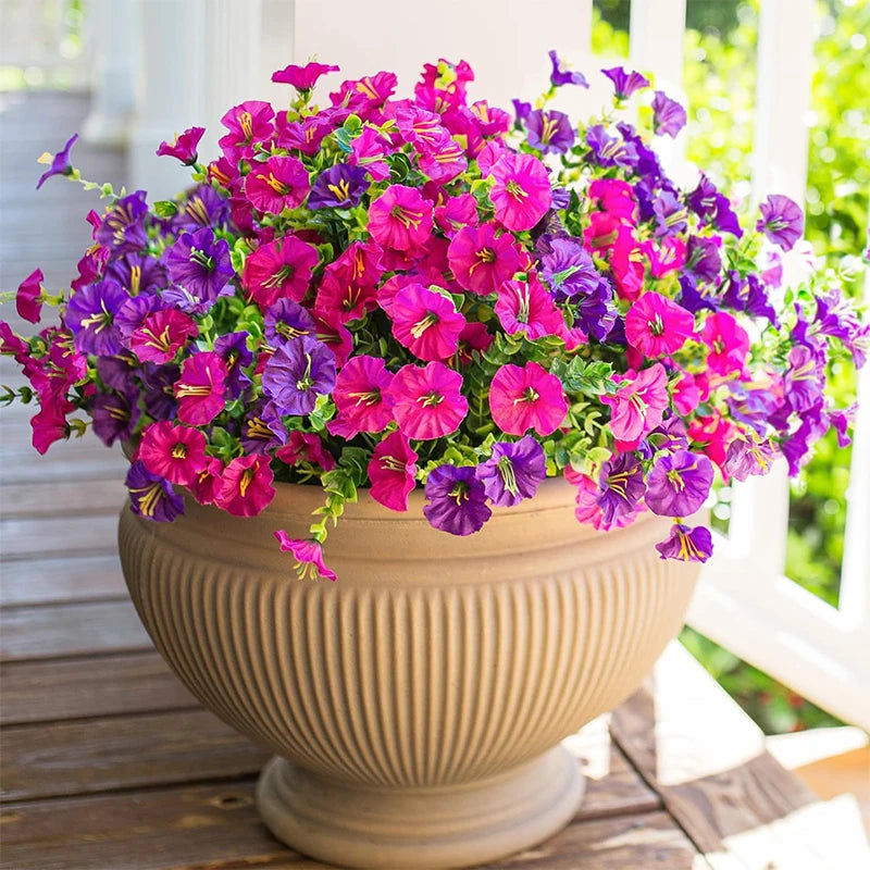 bouquets artificiels fleurs violet rose jaune rouge feuilles vertes modernes decoration intérieure