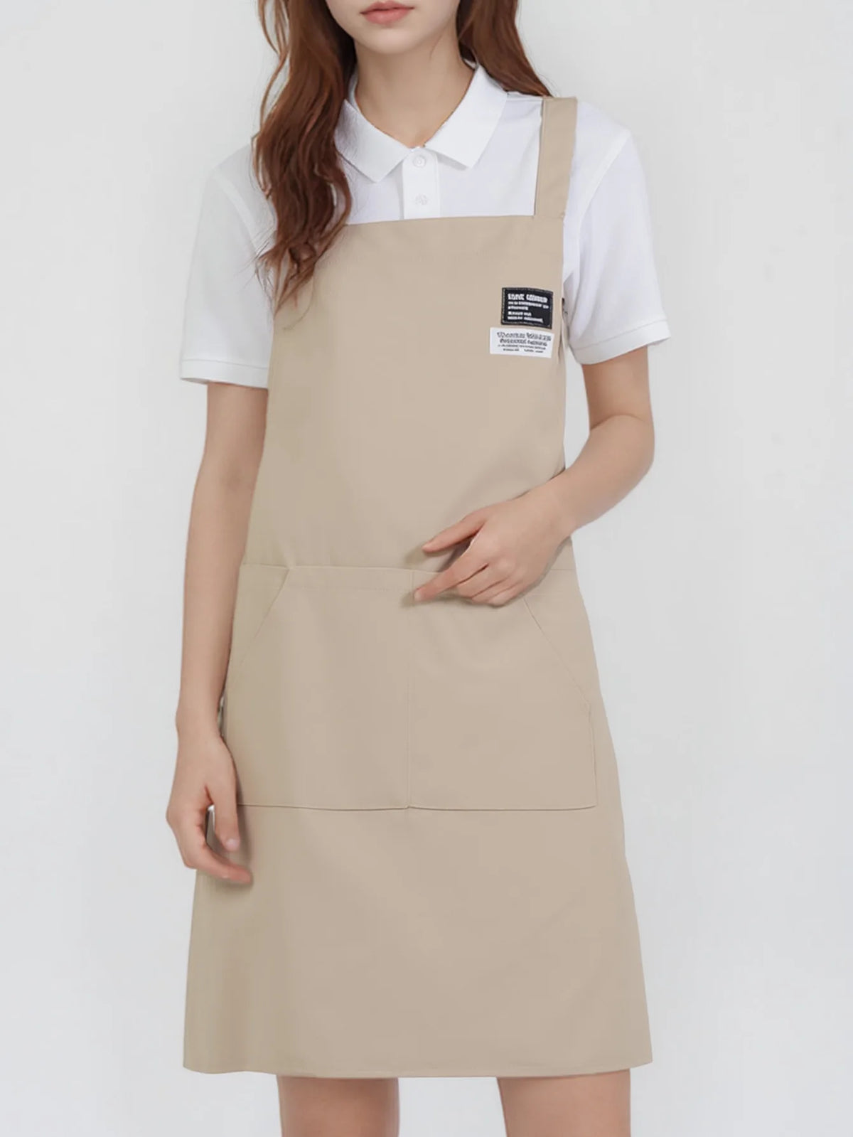 tablier toile noir vert foncé marron gris moderne poche avant épaulières cuisine restaurant