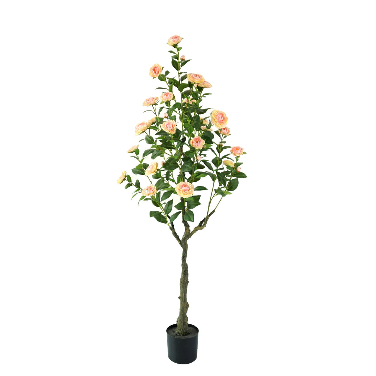 décoration intérieure arbre artificiel vert feuilles roses modernes maison