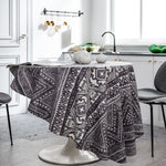 nappe ronde motif végétal franges rustique coton cérémonie mariage festivitéextérieur salon chambre
