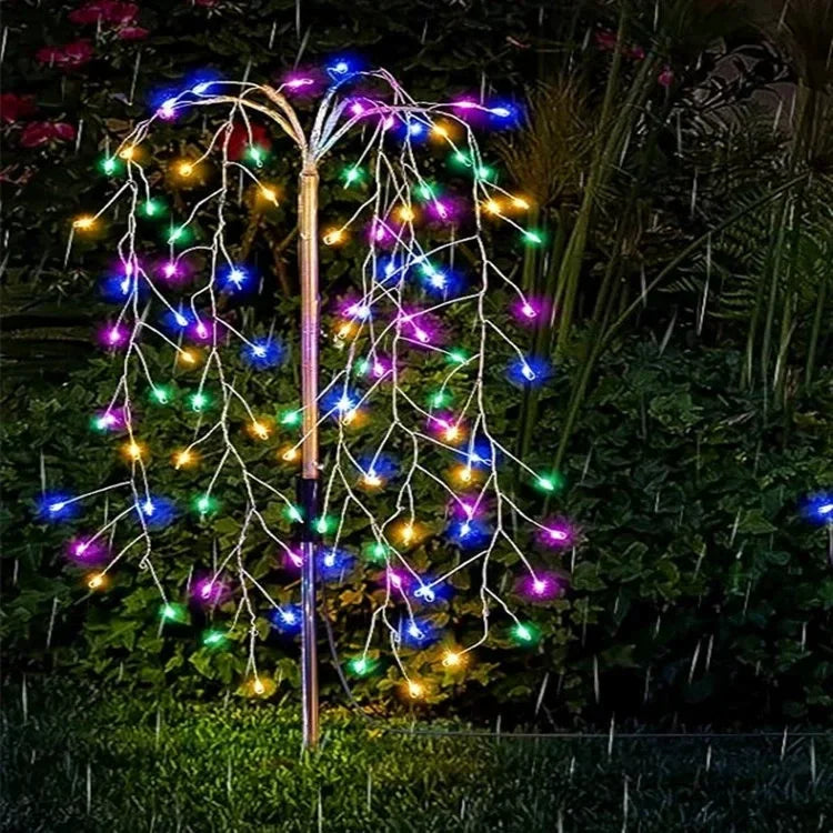 guirlande lumineuse multicolore moderne piquet solaire extérieure fête rouge vert bleu jaune autonomes bricolage