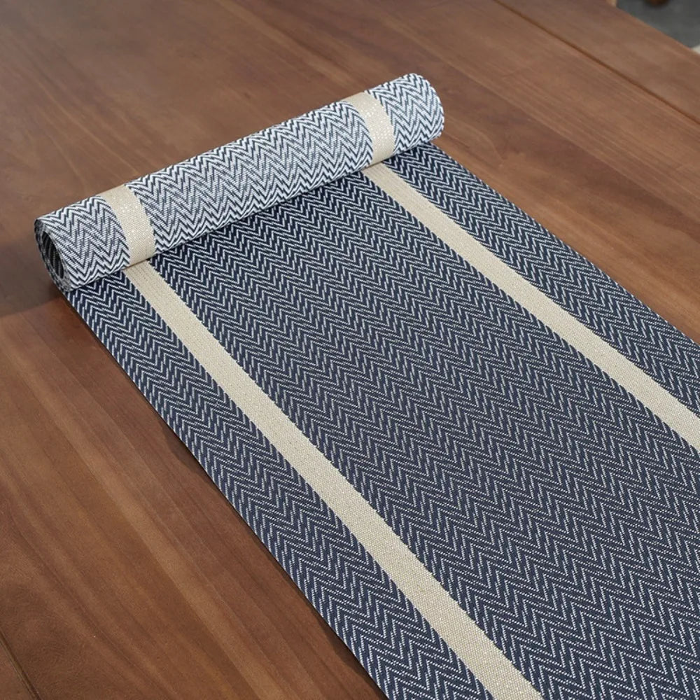 nappe table motif chevrons couleur beige gris blanc moderne rustique fêtes mariage resistant taches