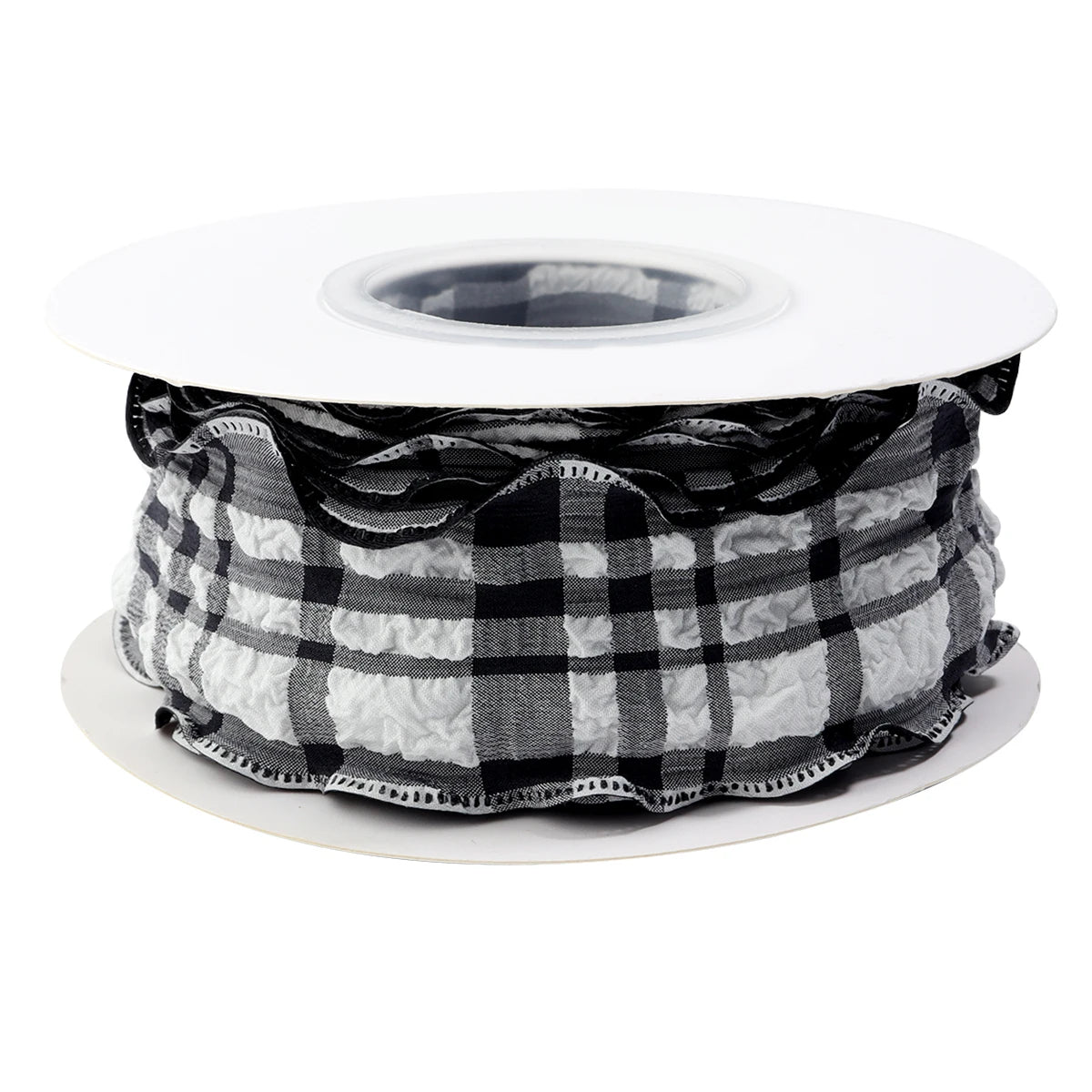 rubans carreaux polyester blanc jaune rose vert bleu marron noir classiques 2.5cm 4cm