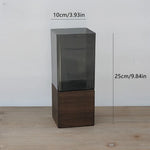 vase transparent noir moderne rectangulaire strié durable bois minimaliste 10x25cm 10x30cm 12x25cm 12x30cm