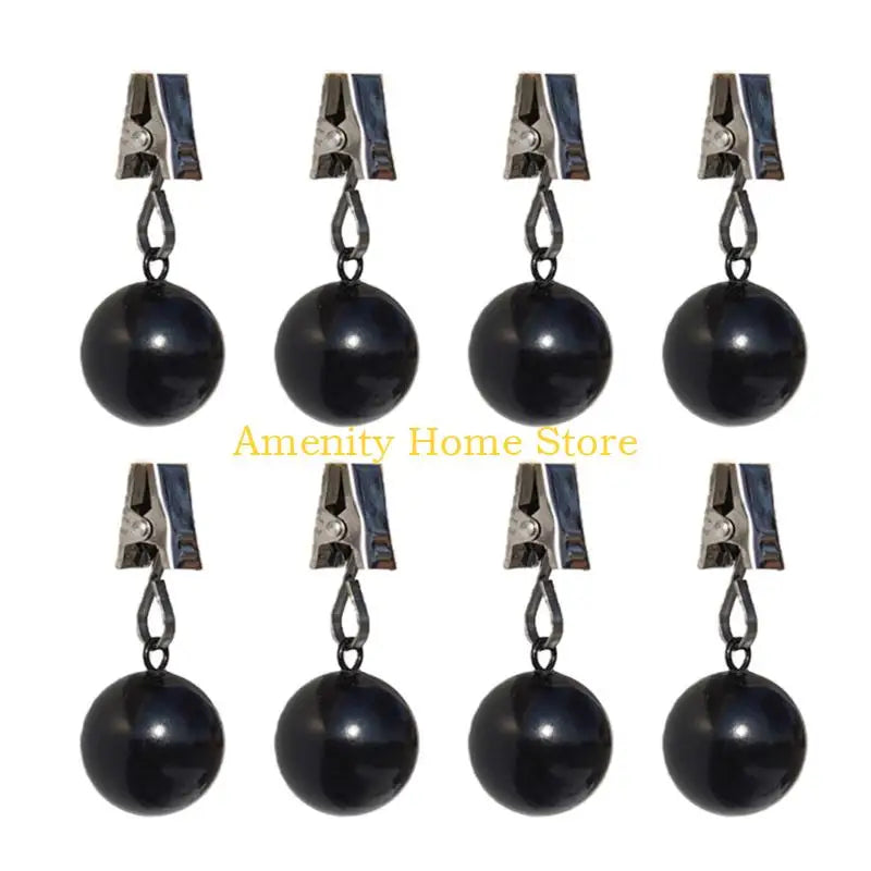 clips rideau noir moderne sphères opaques fixations clips pack quatre