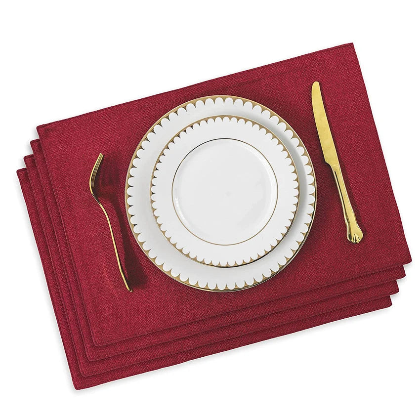 serviettes table lin beige gris noir classiques non glissantes table manger set pièces