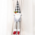 Boucle rideau noël gnome rouge noir blanc festif pompons boutons festive