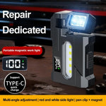 lampe travail rechargeable usb 1200 lumens zoomable clip magnétique gris moderne
