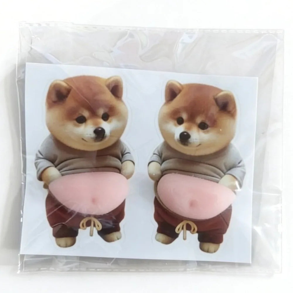 autocollants 3D mignons chiens chats vêtements transparents cartoon adhésifs orange gris rose beige