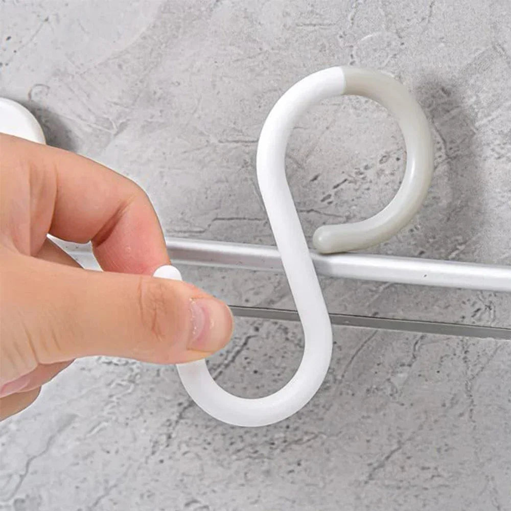 crochet silicone blanc moderne fixations pince épiler spatule couteau cuisine organizer mural salon