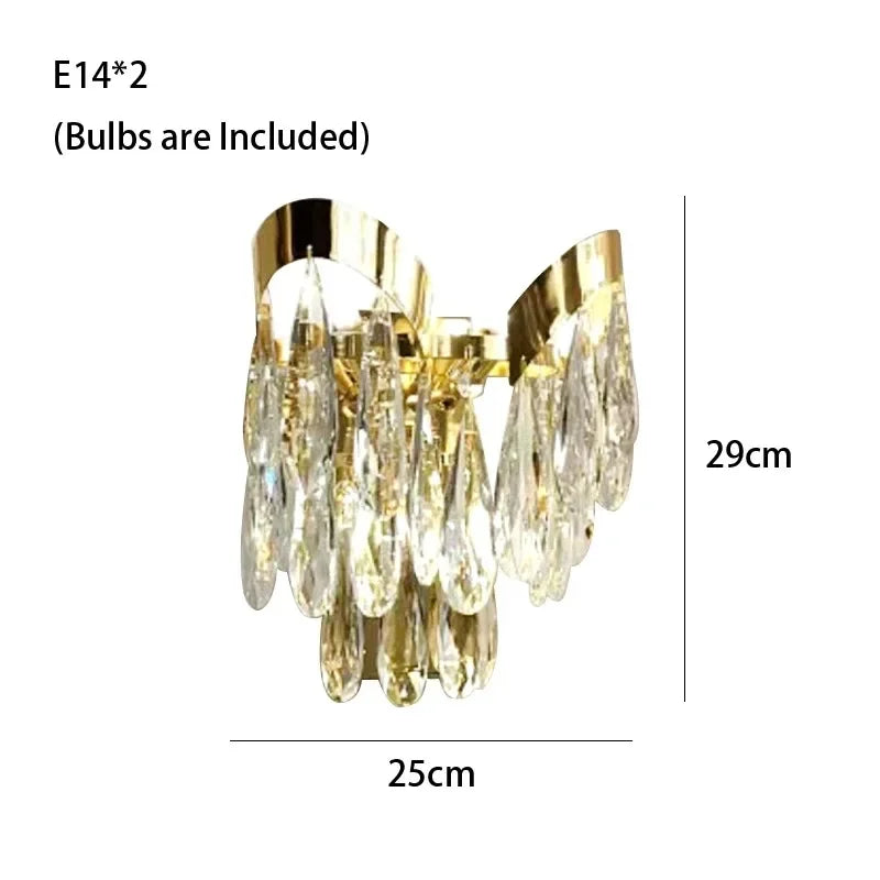 lustre cristal moderne doré transparent finition brillante élégant pendeloque chambre salon