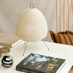 lampe table moderne papier rayures horizontales blanc ivorie interrupteur tactile 10w led chambre coucher