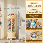 boîte rangement transparente peluches alien beige étoiles ouverture large roulettes mobile