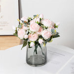 bouquet artificiel pivoines blanc rose intérieur mariage décoration vase romantique classique anniversaire événement